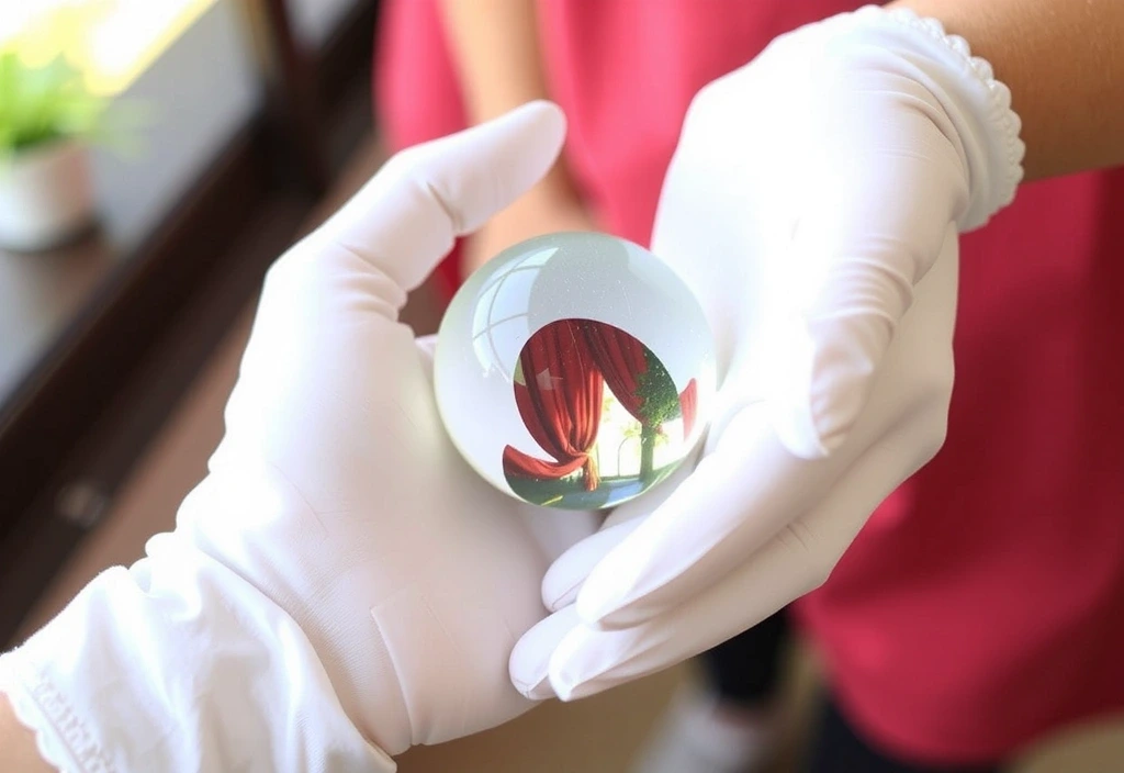 Expert hands holding sphere